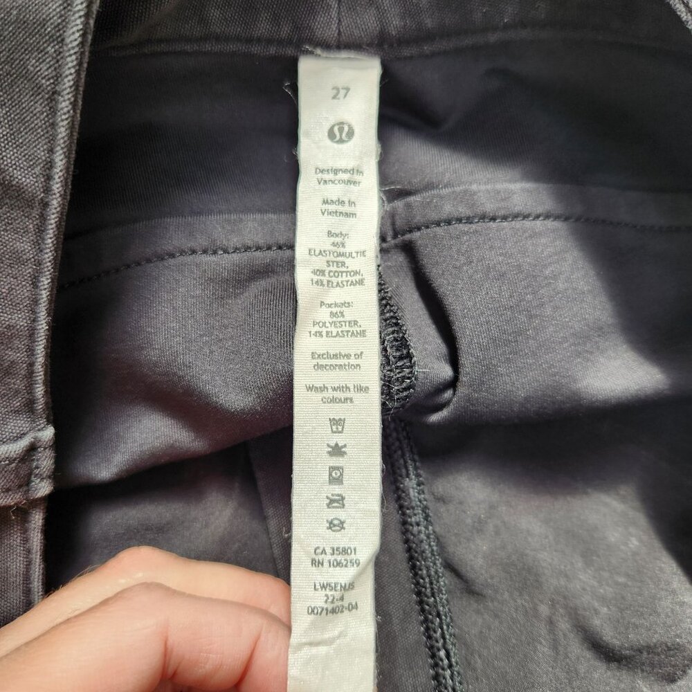 Lululemon City Sleek 5 Pocket Wide-Leg High-Rise Pants Black Casual Women's 27 - Picture 7 of 8